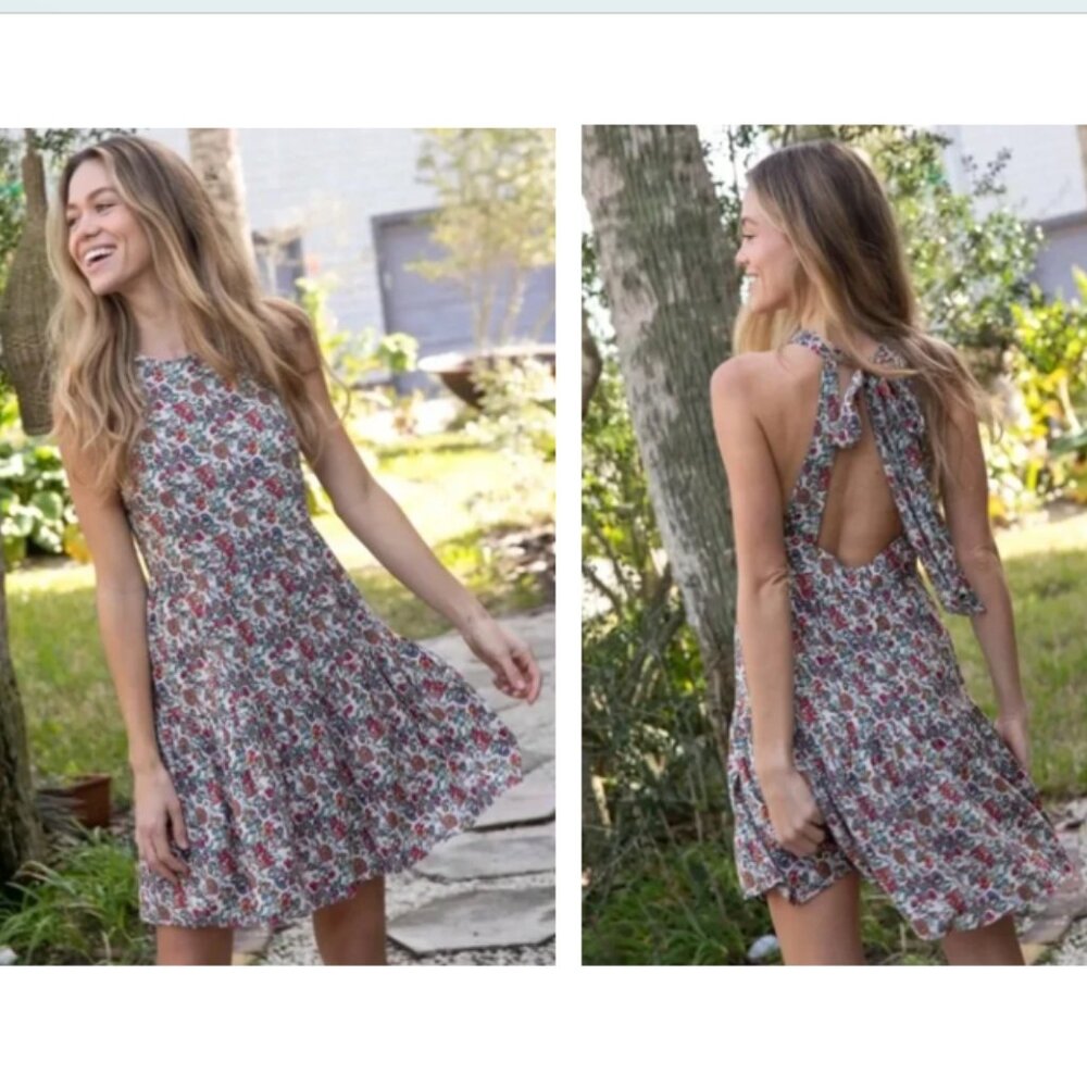 NATURAL LIFE Halle Floral Halter Dress